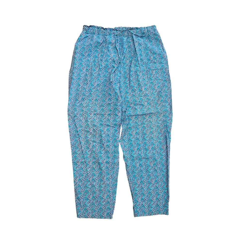 L.L.Bean vintage lounge cotton pj pants 80s blue purple casual womens large